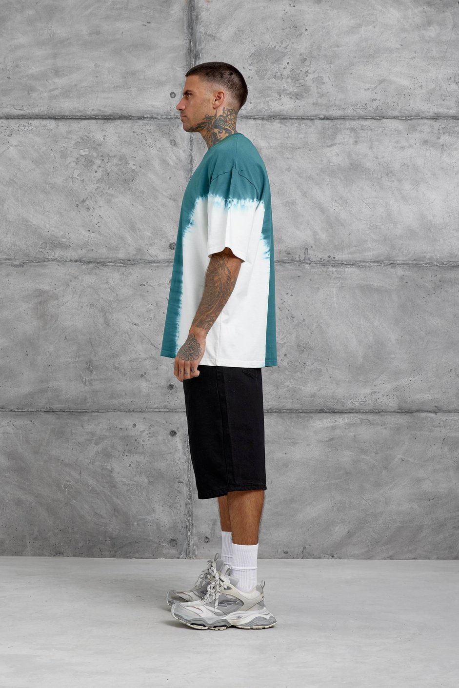 Yeşil Desinged Brand Yazılı Oversize Tshirt
