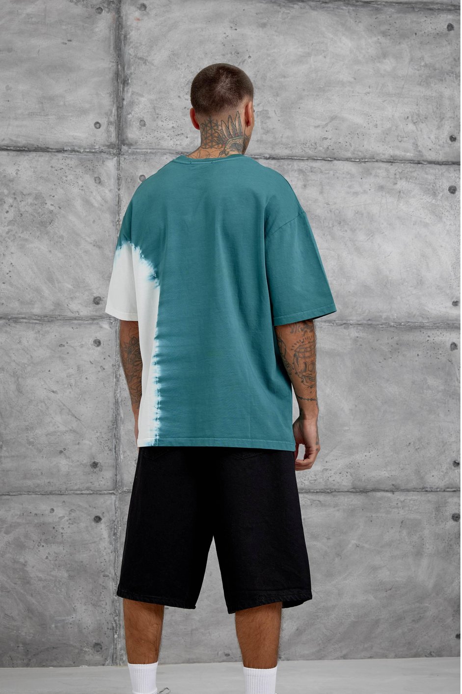 Yeşil Desinged Brand Yazılı Oversize Tshirt