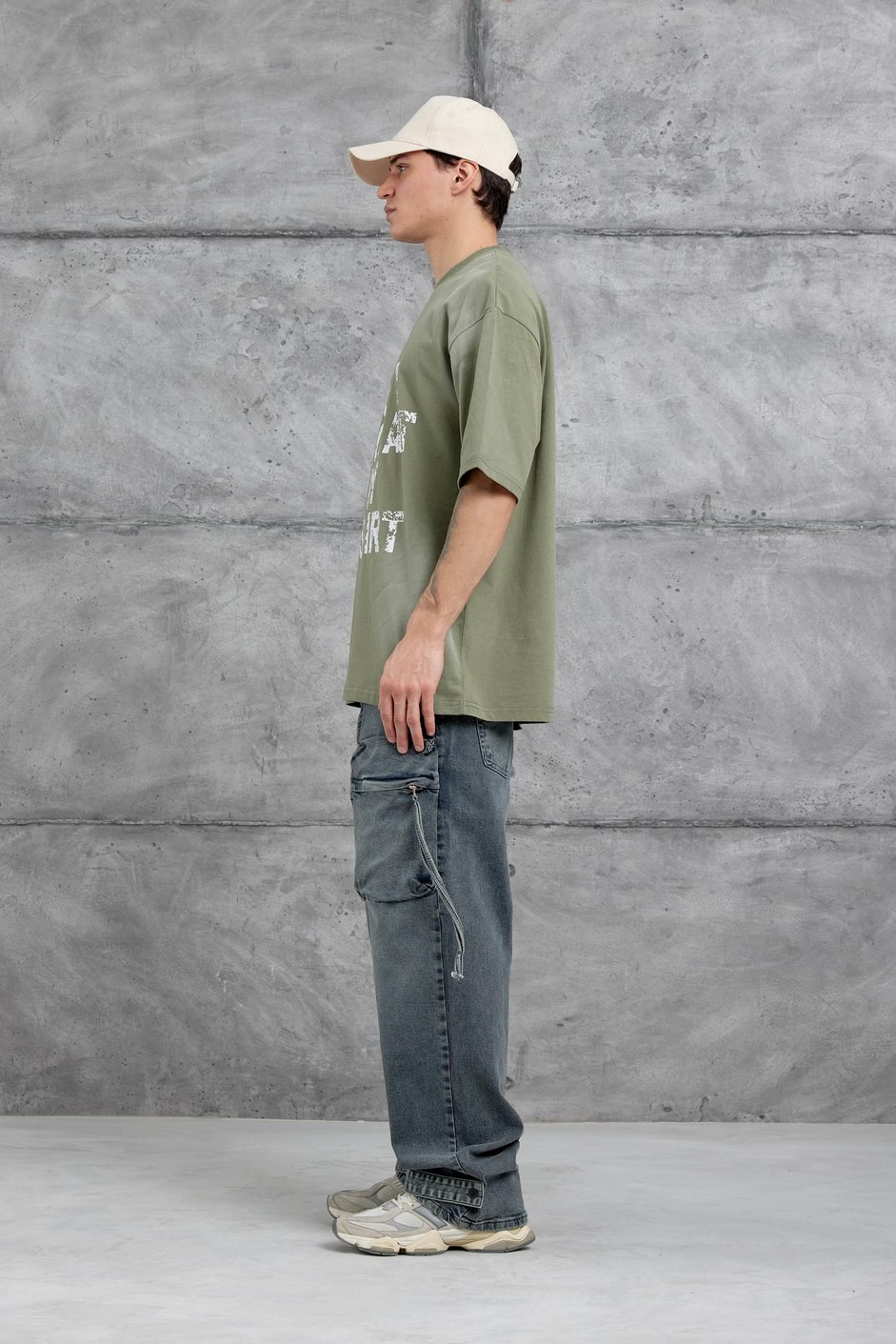 Yeşil Dont Look At My Tshirt Yazılı Oversize Tshirt