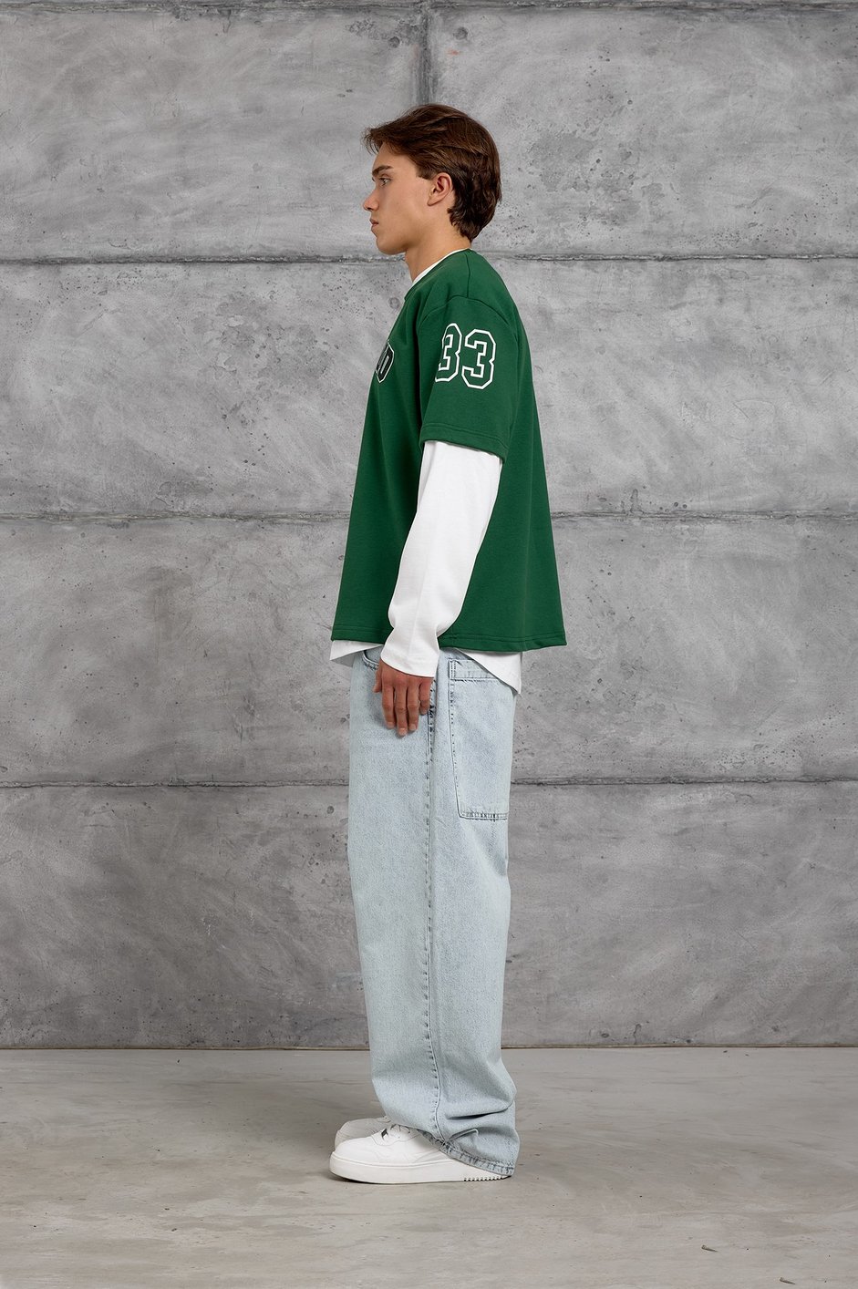 Yeşil DOTSTUD 7 BASKILI OVERSIZE SWEATSHIRT