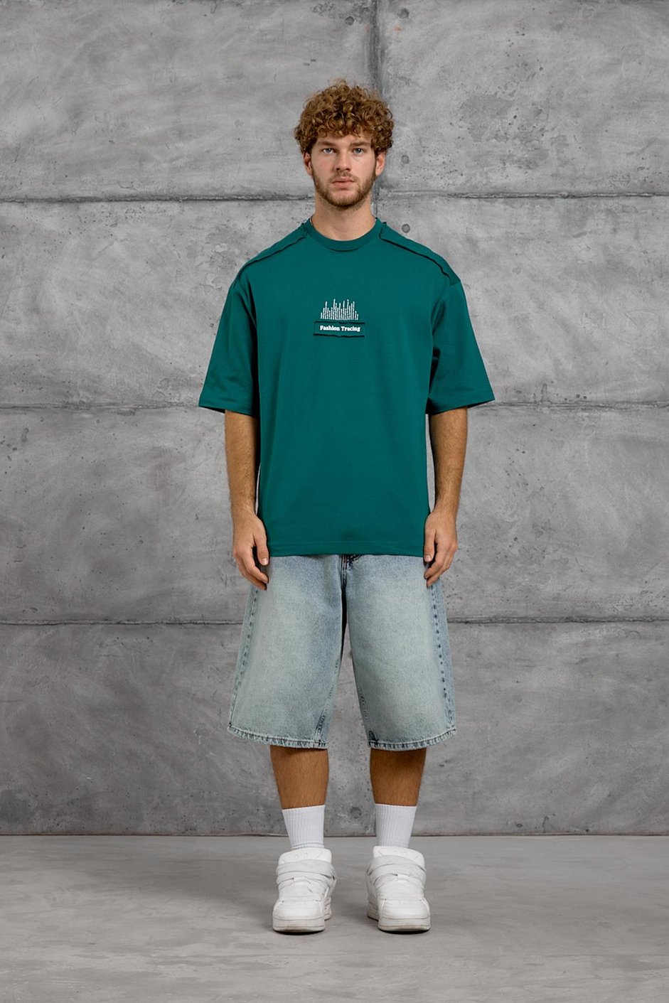 Yeşil FASHİON BASKI OVERSIZE TSHIRT
