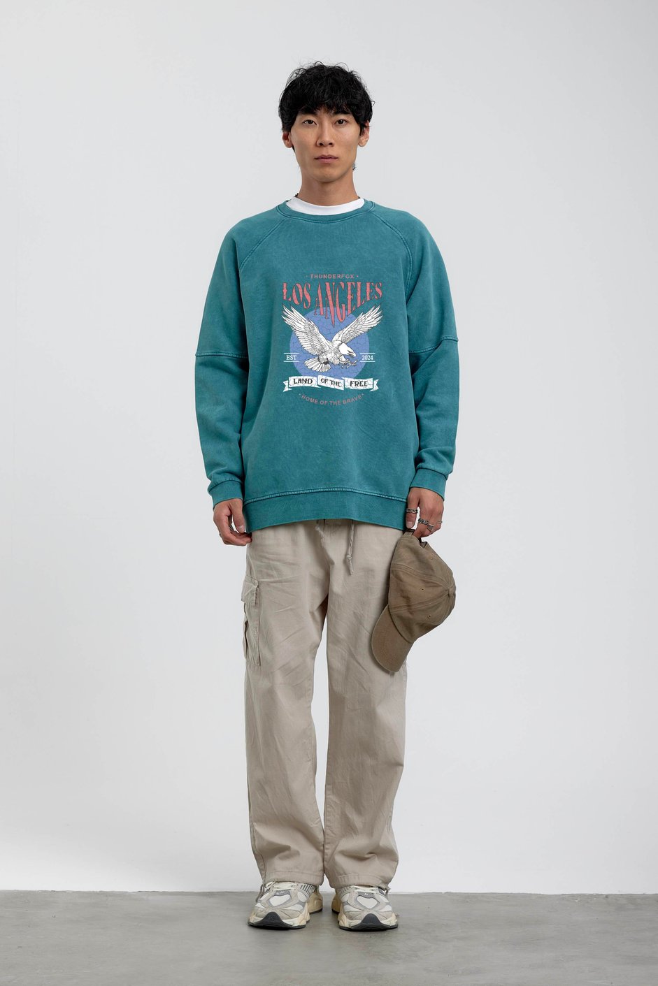 Yeşil Kartal Baskılı Sweatshirt