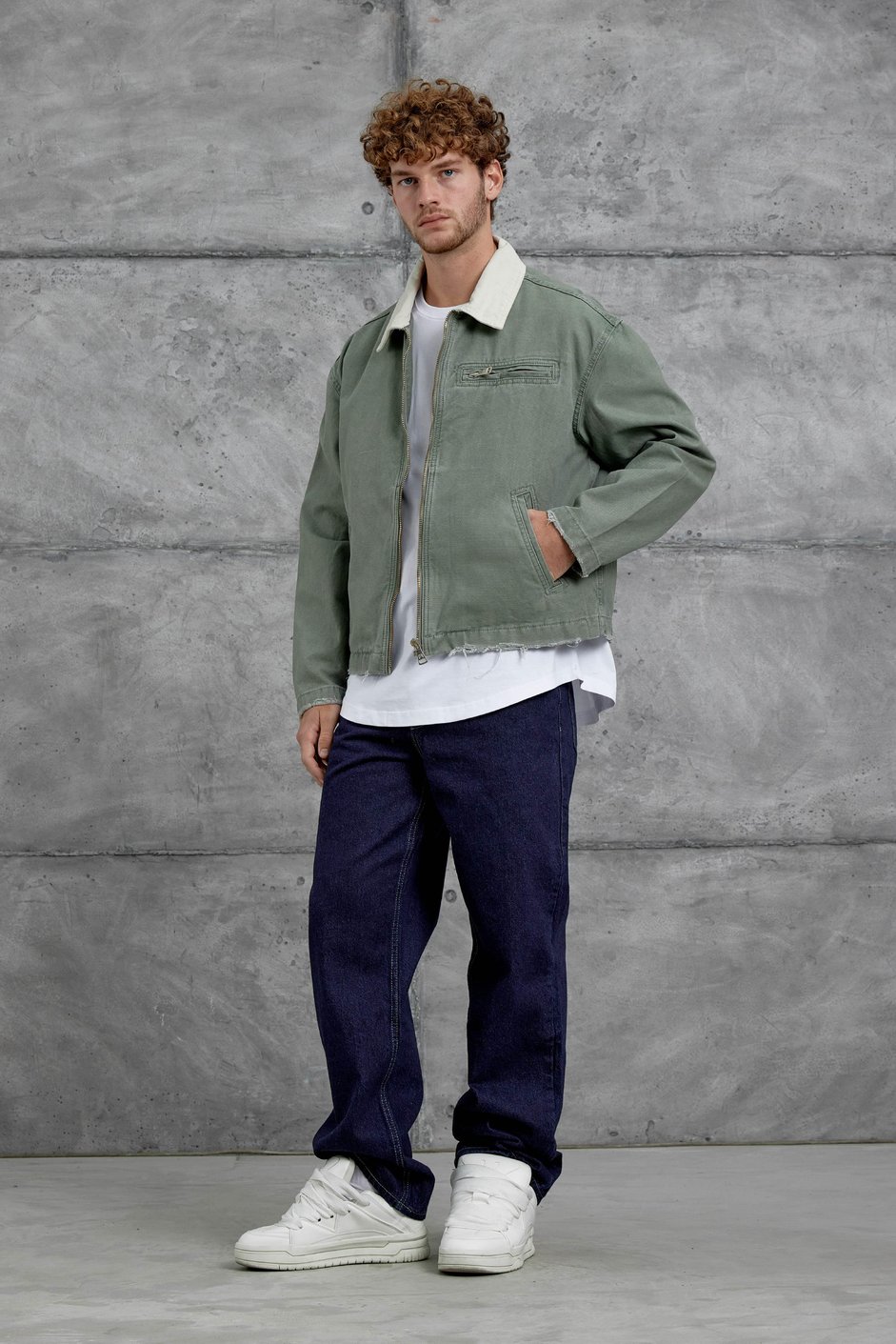 Yeşil Mmx Cep Detaylı Denim Ceket