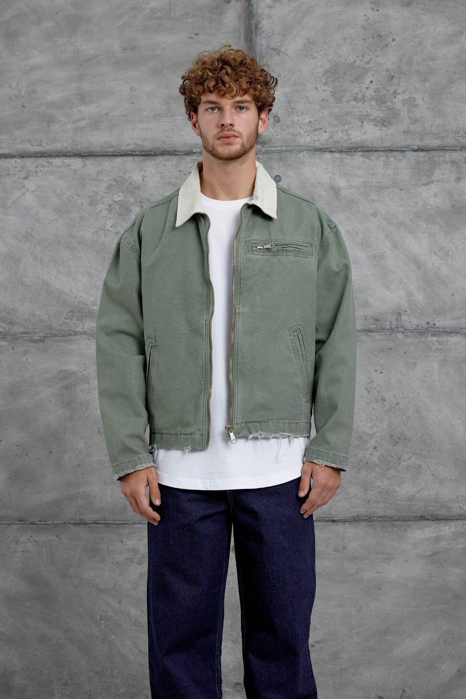 Yeşil Mmx Cep Detaylı Denim Ceket