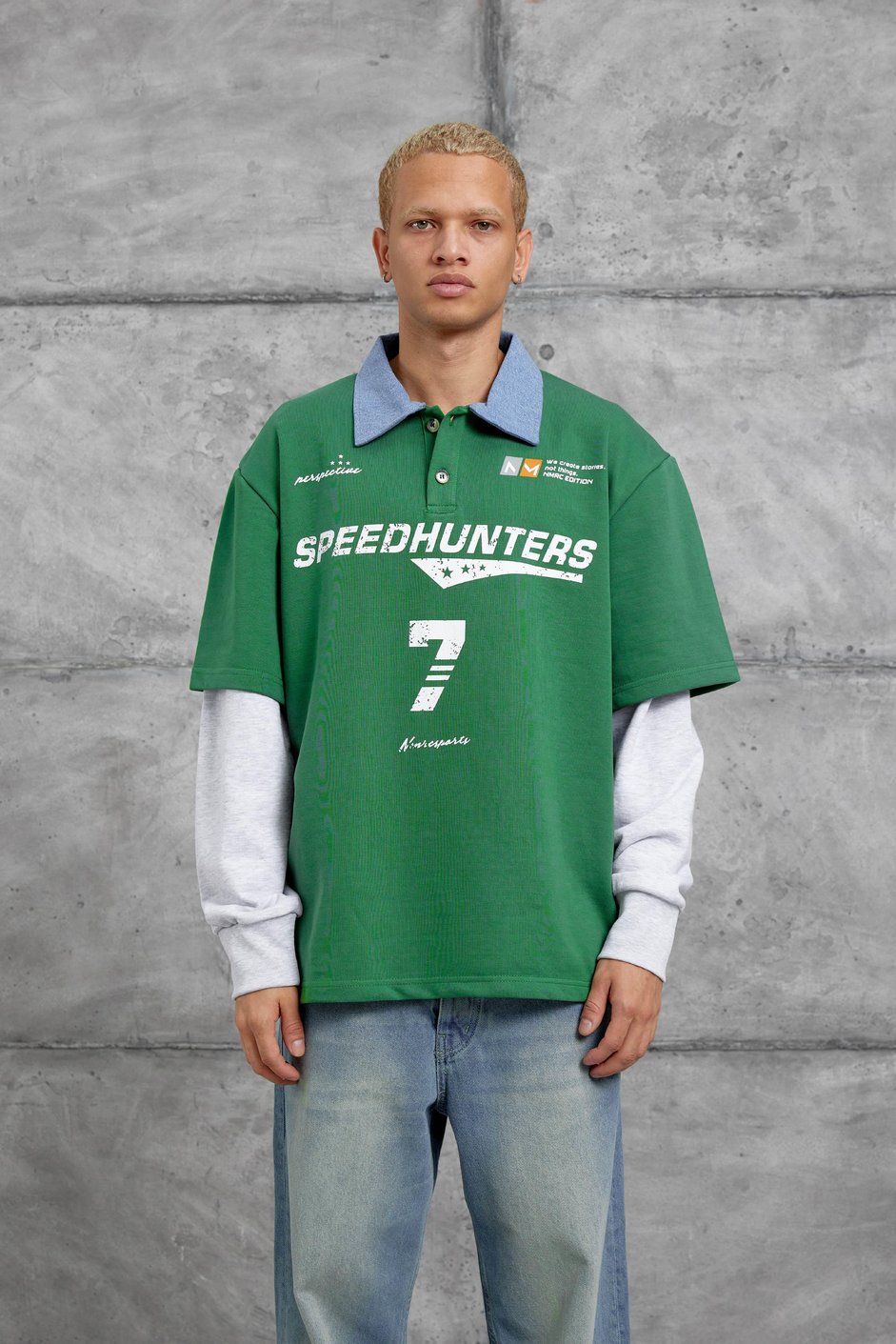 Yeşil SPEEDHUNTERS BASKILI OVERSİZE SWEATSHİRT