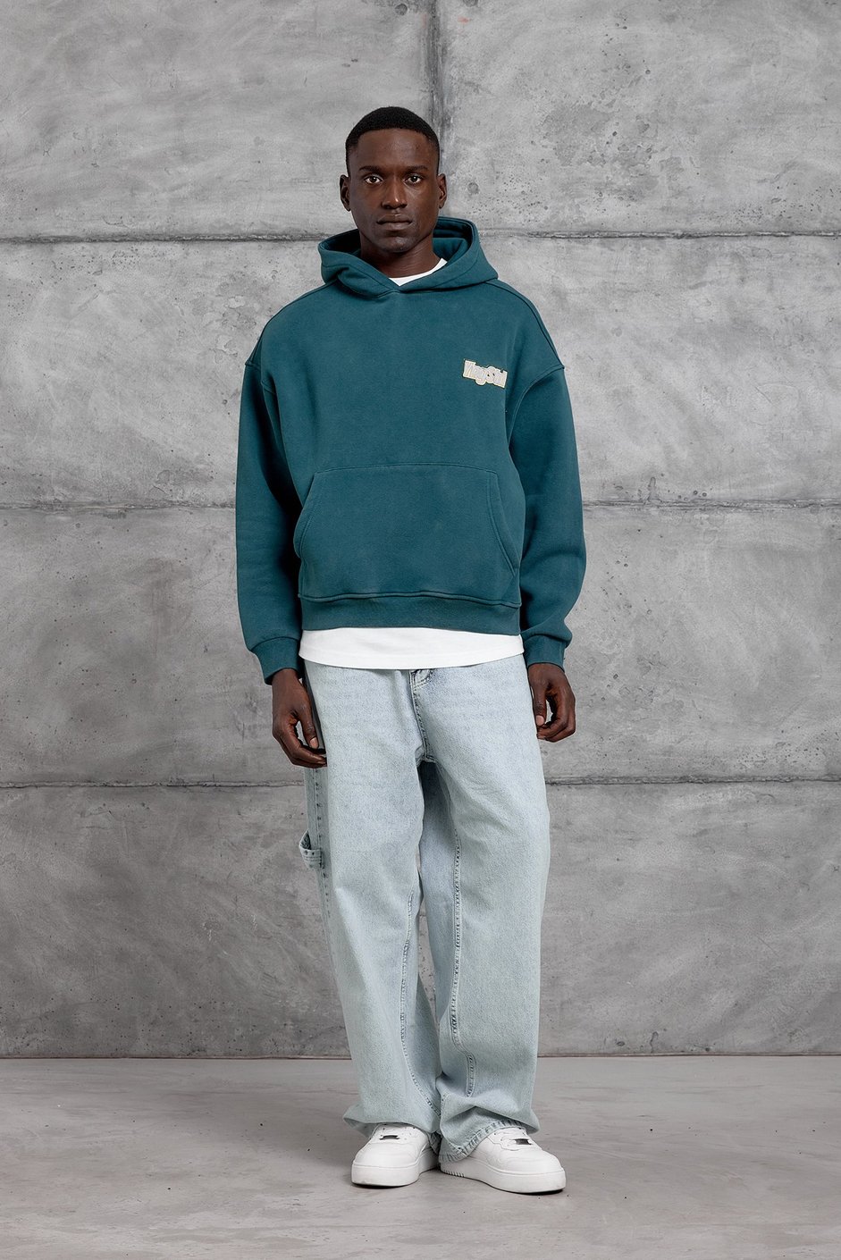 Yeşil VM YIKAMALI OVERSIZE KAPÜŞONLU SWAETSHIRT