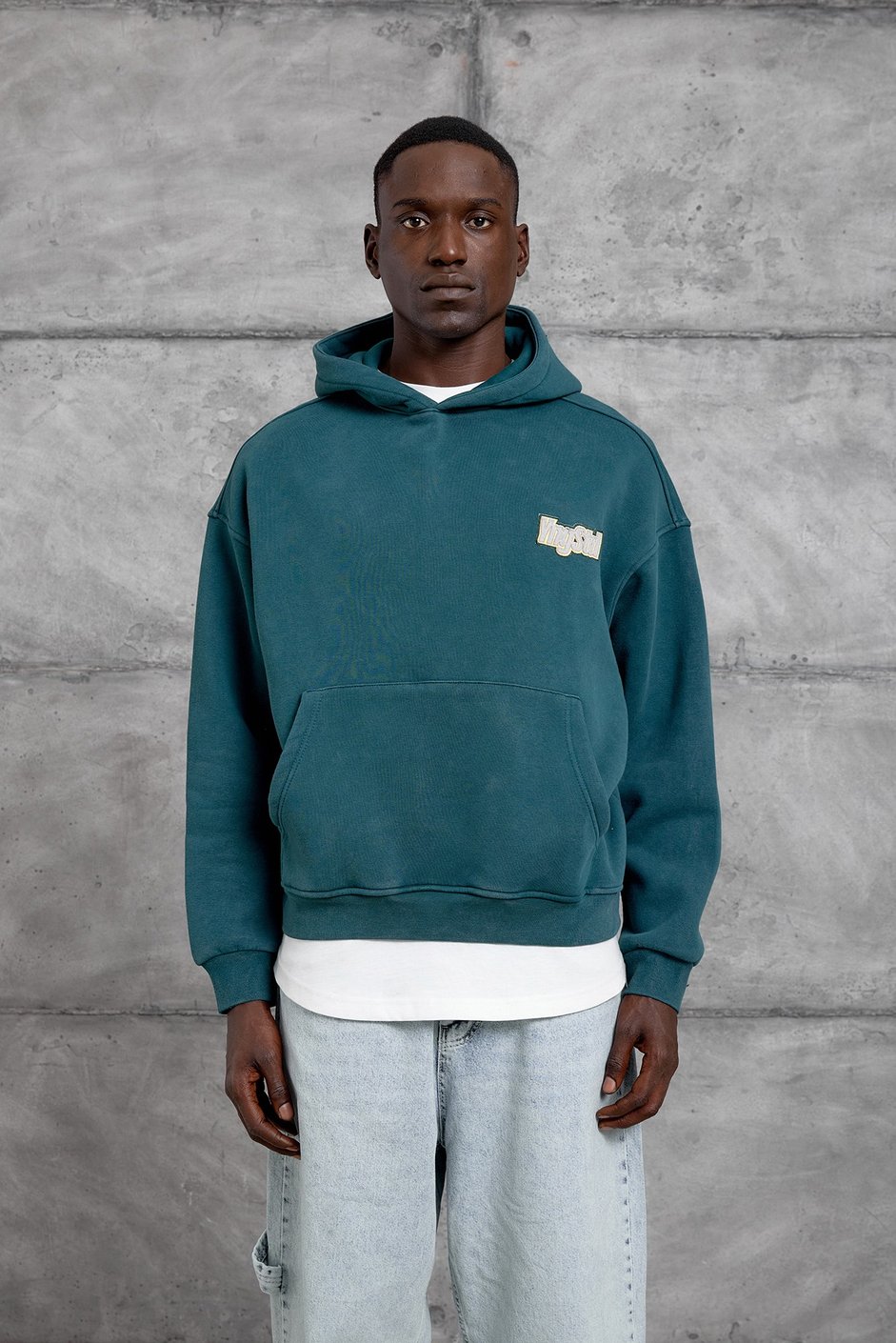 Yeşil VM YIKAMALI OVERSIZE KAPÜŞONLU SWAETSHIRT
