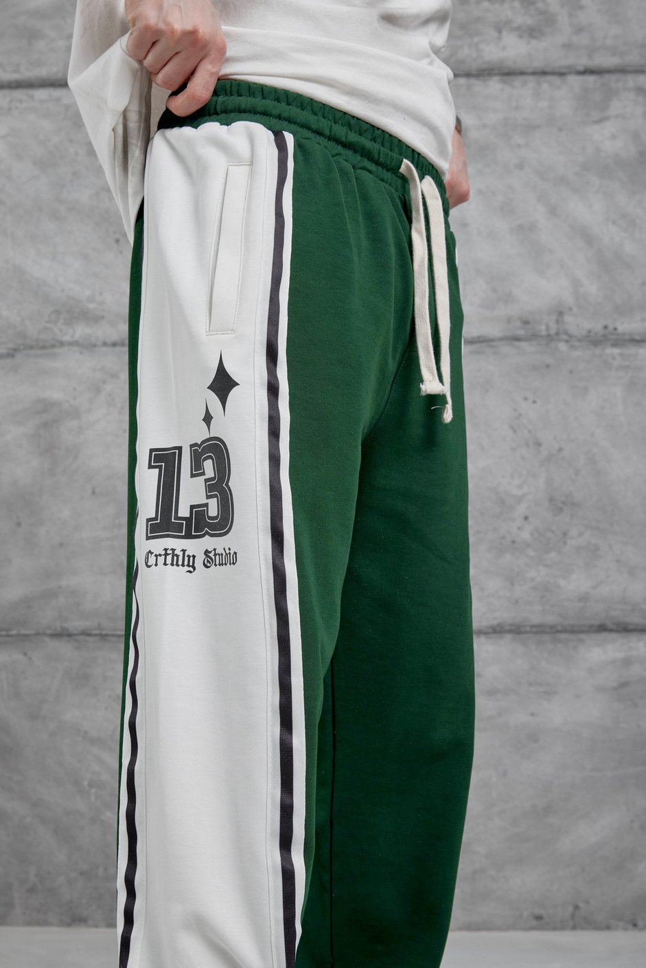 Yeşil Weirdx Yazılı Baggy Eşofman