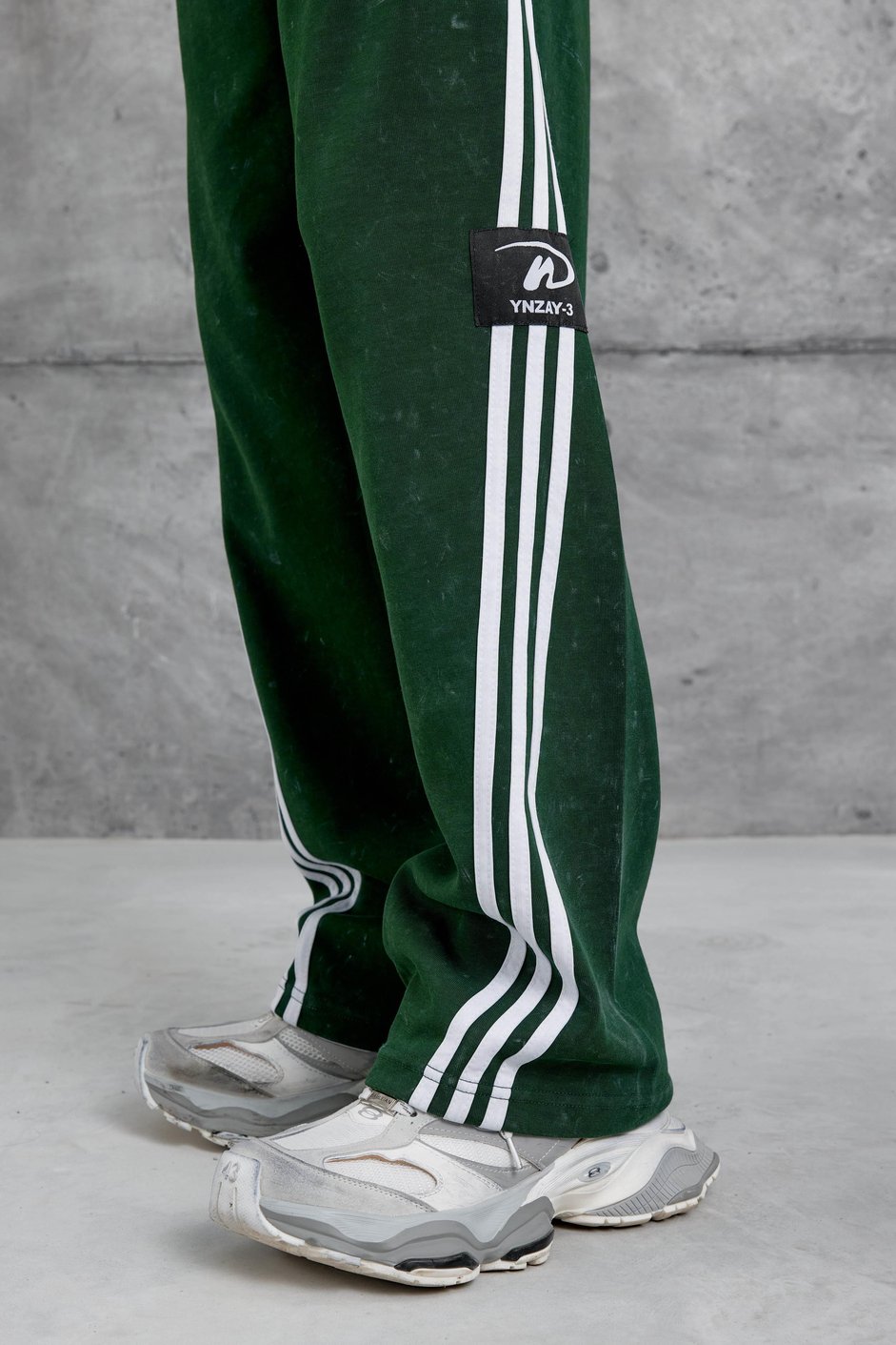 Yeşil Ynzay-3 Yazılı Baggy Eşofman Altı