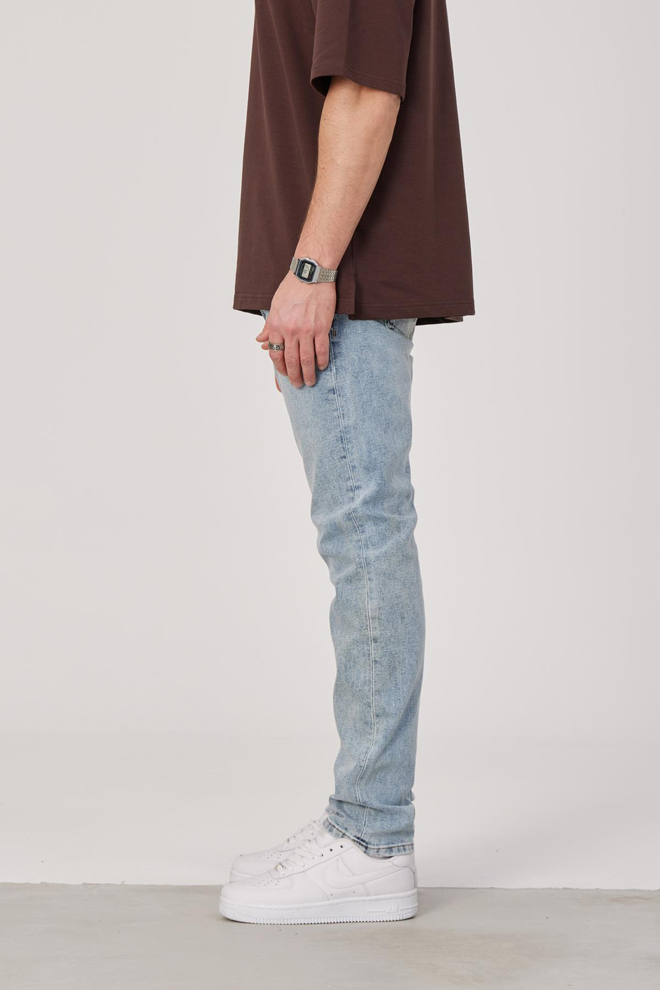 15671 Taşlamalı Açık Mavi Jean