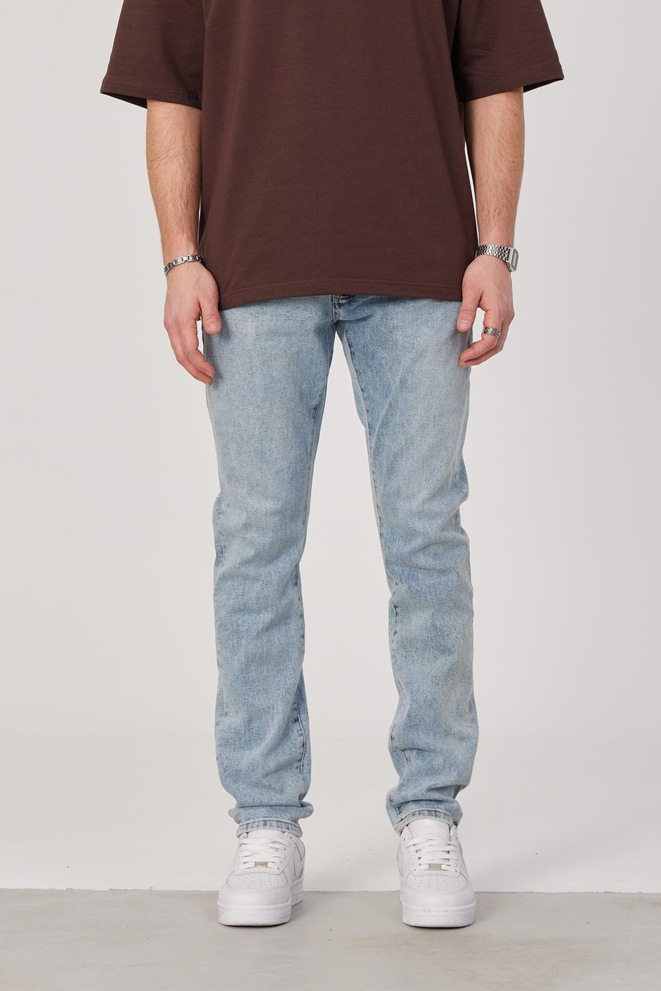 15671 Taşlamalı Açık Mavi Jean