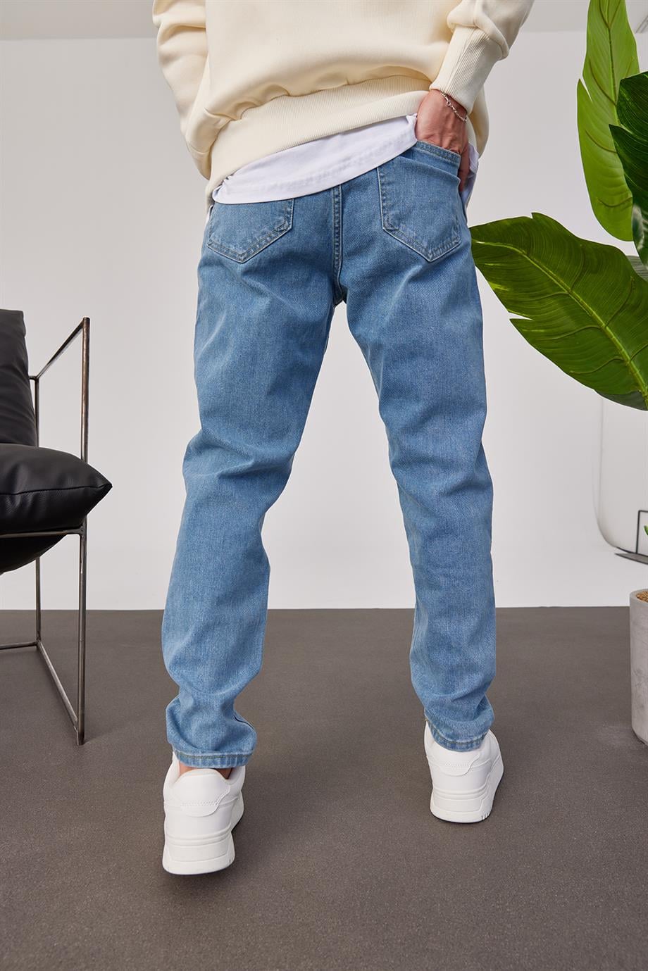 15679 Düz Mavi Jean