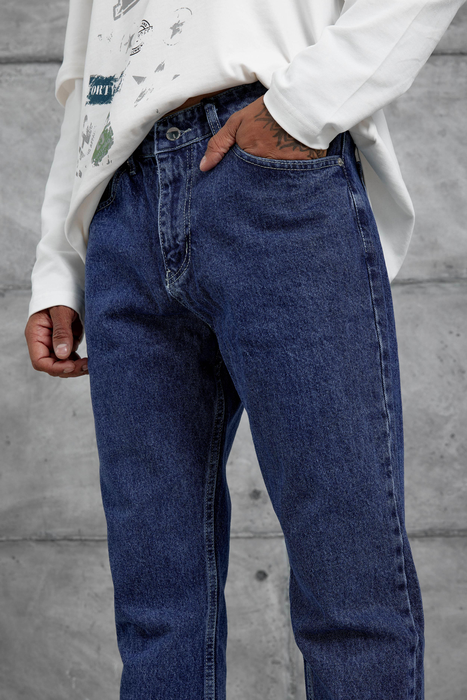 15680 Düz Lacivert Jean