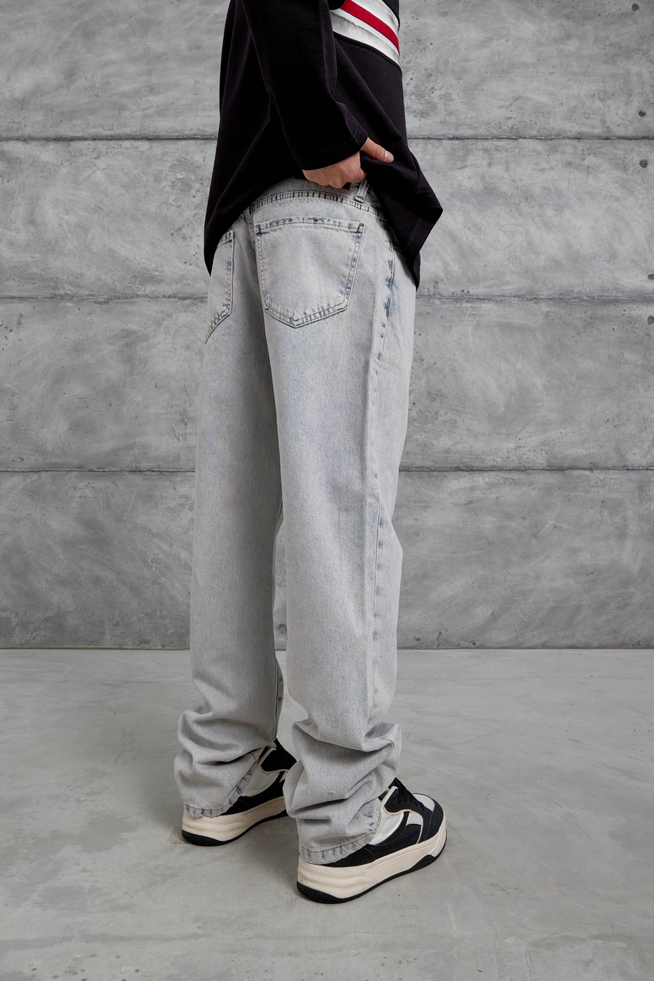 16323 Yıkamalı Baggy Jean