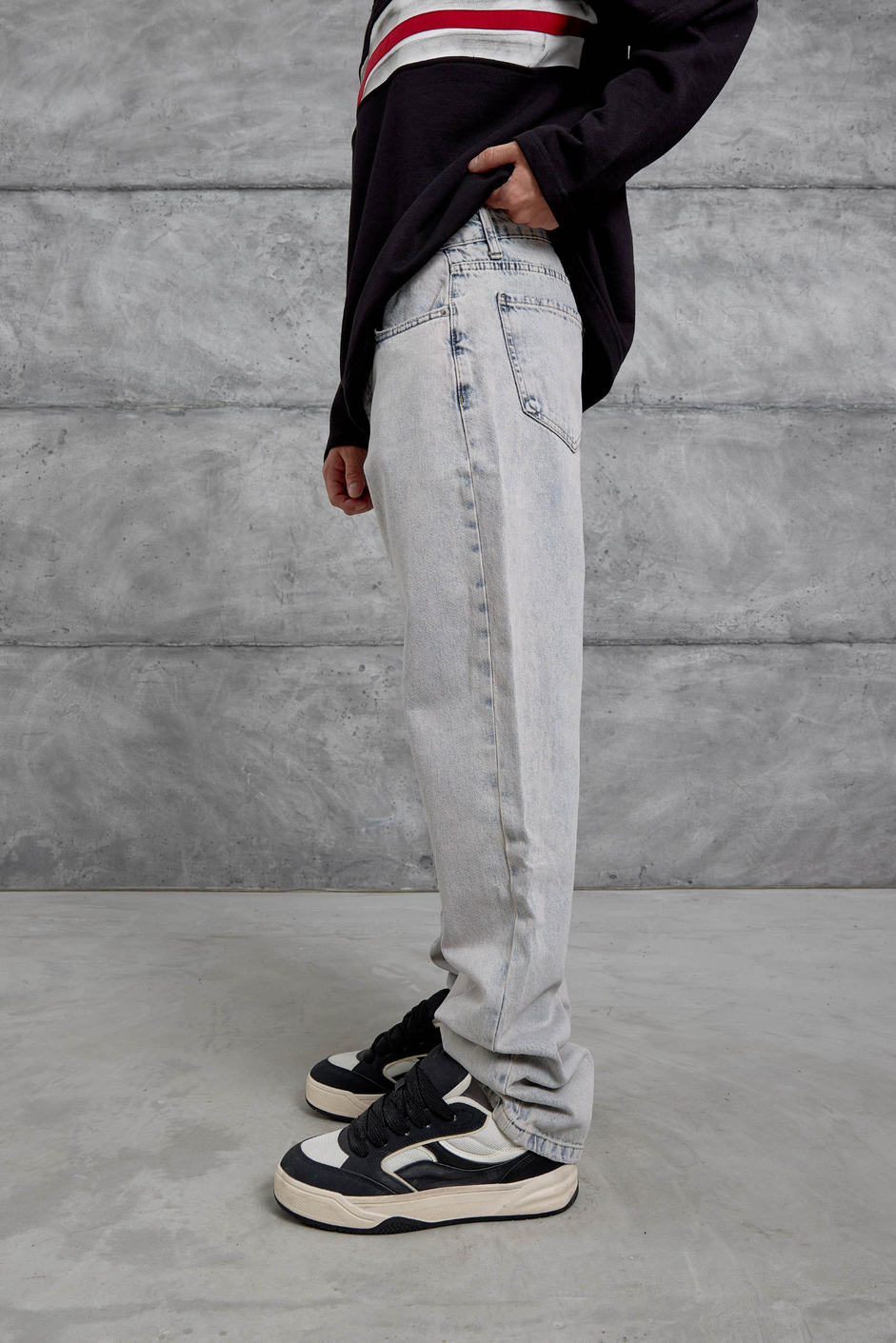 16323 Yıkamalı Baggy Jean