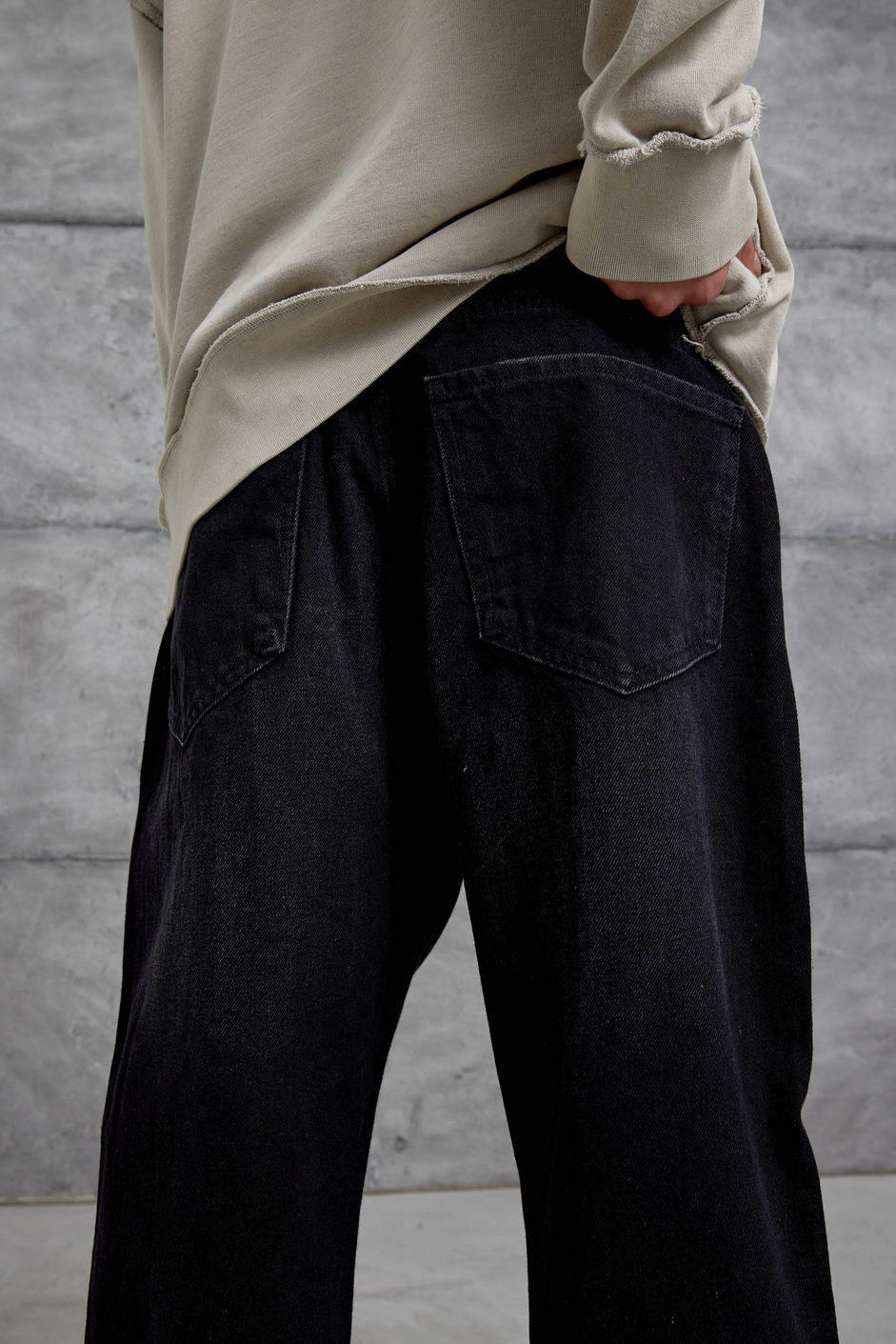 16398 Baggy Füme Taşlamalı Jean