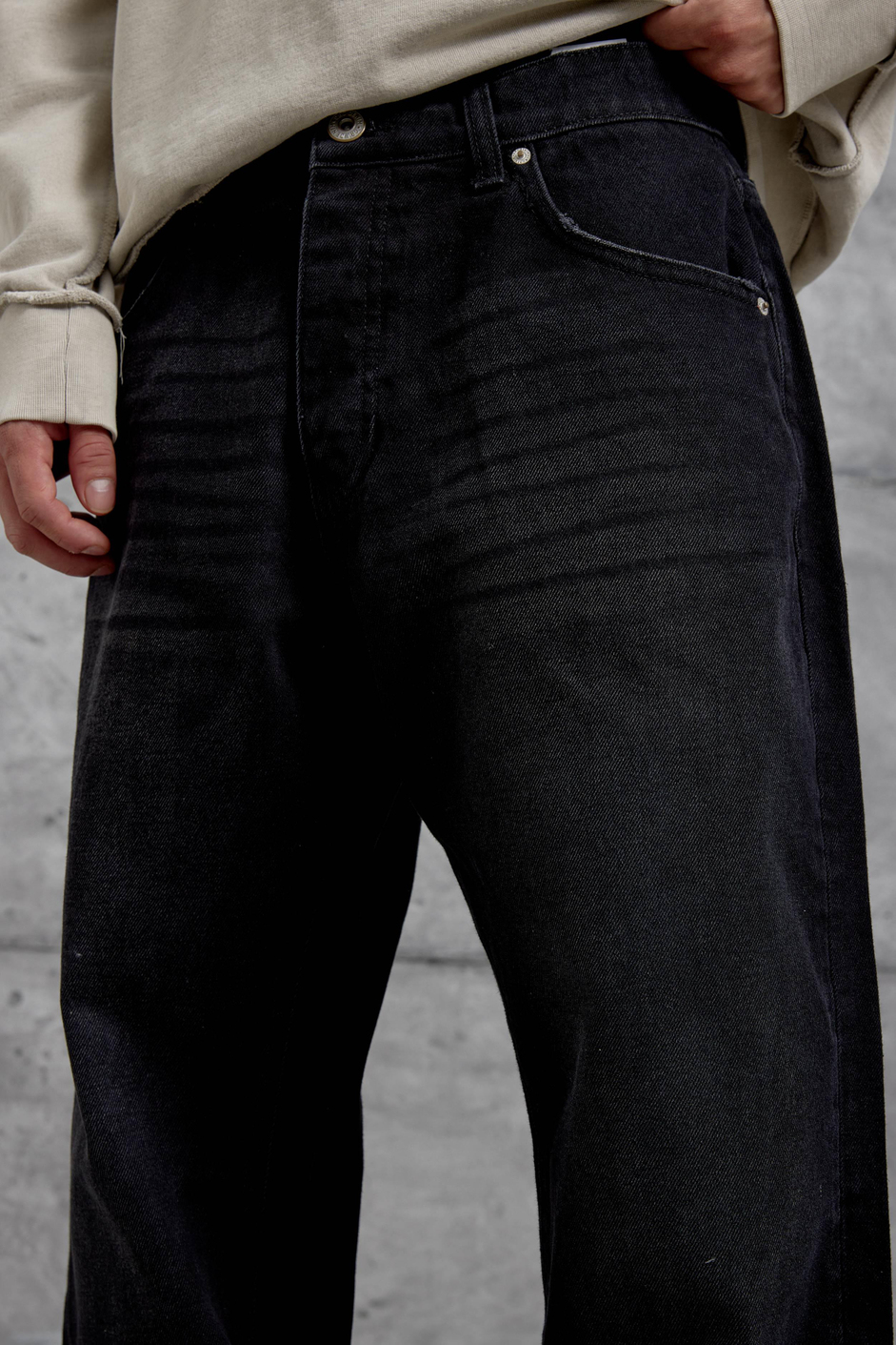 16398 Baggy Füme Taşlamalı Jean