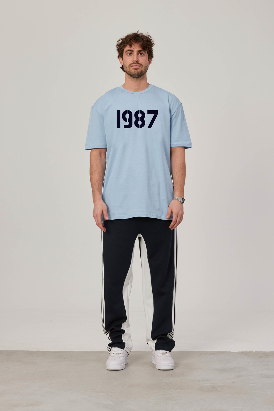 1987 Baskılı Bebe Mavisi Tshirt
