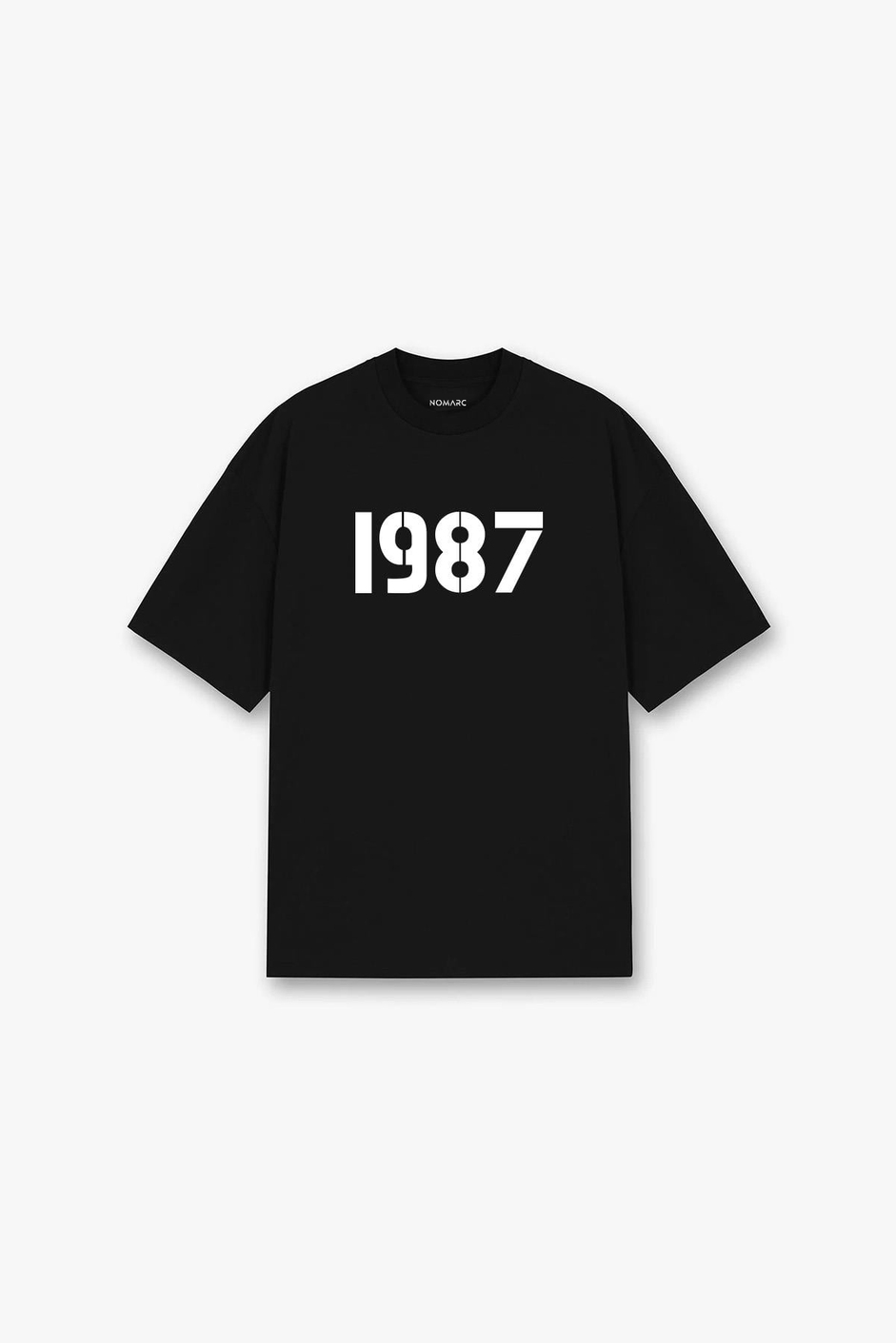 1987 Baskılı Siyah Tshirt