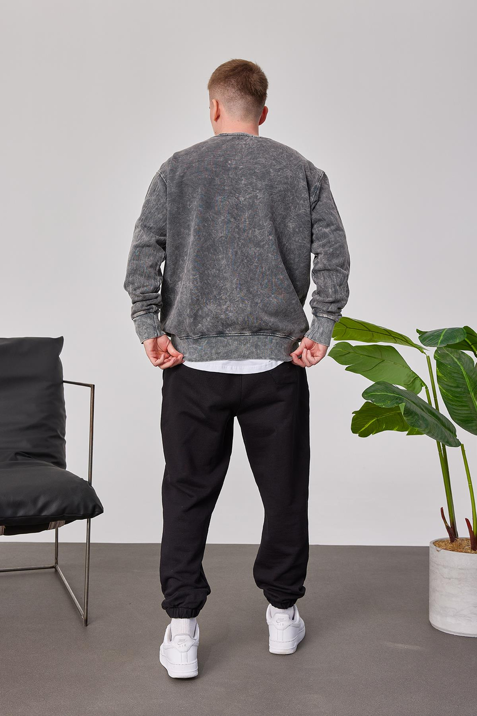 1998 Baskılı Füme Yıkamalı Sweatshirt