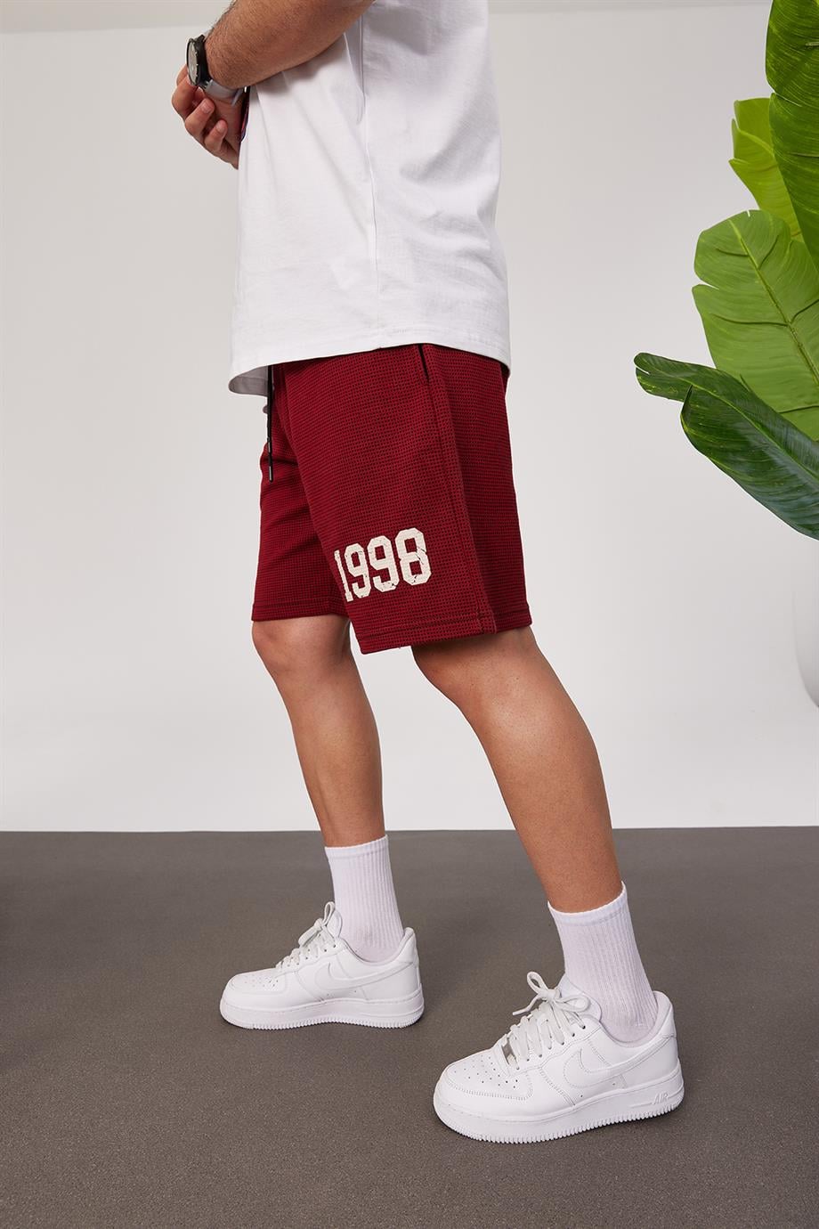 1998 Örme Kumaş Bordo Şort