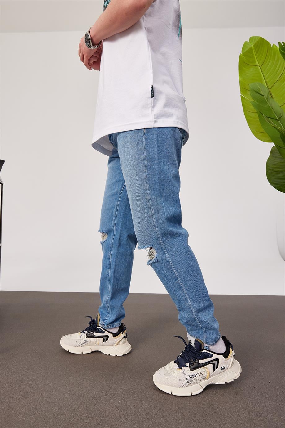 5101 Dizi Yırtık Slim Mavi Jean