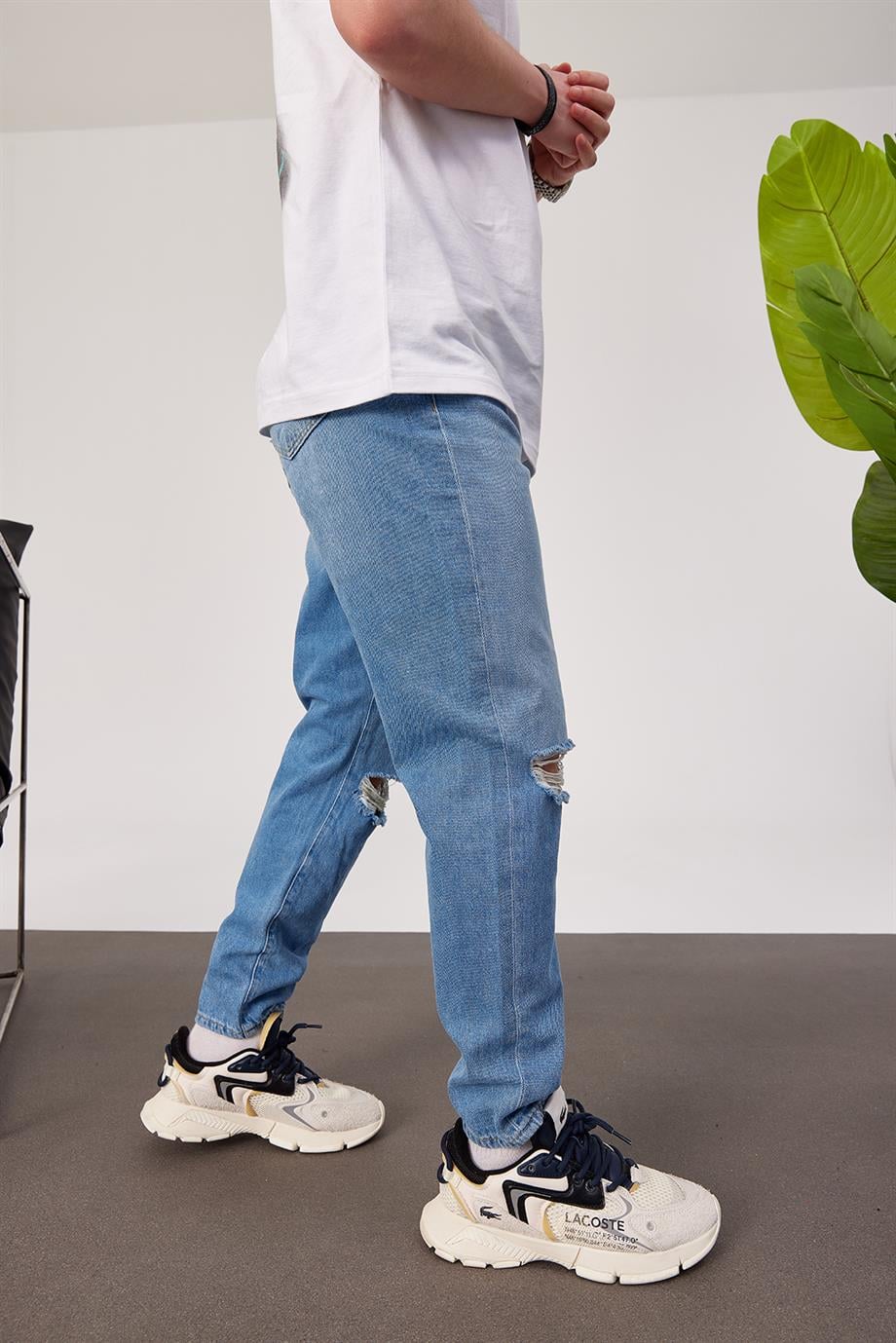 5101 Dizi Yırtık Slim Mavi Jean