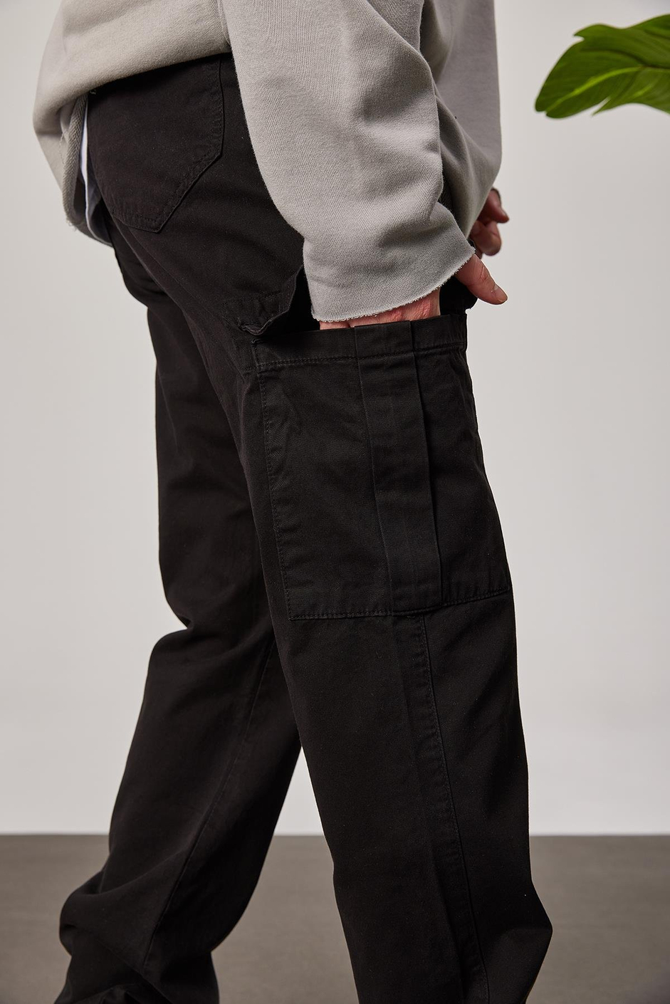 5211 Kargo Cepli Siyah Gabardin Pantolon