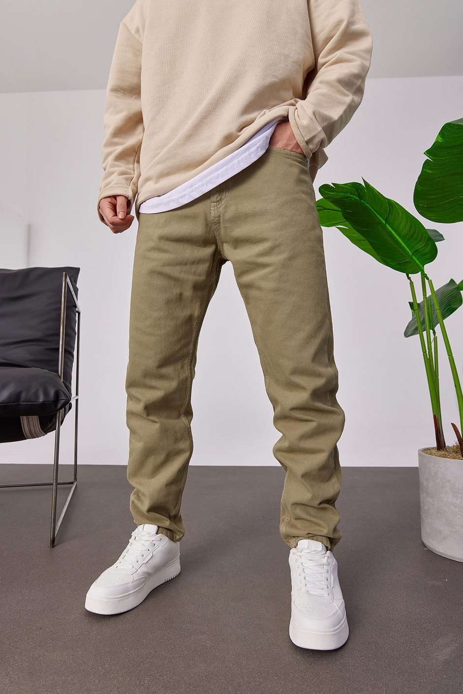 6298 Yeşil Gabardin Pantolon