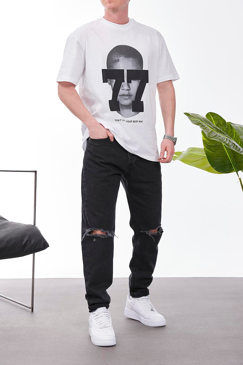 77 Dont Lie Beyaz Tshirt