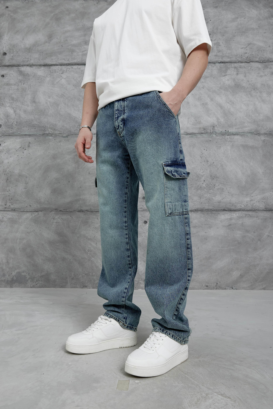 Açık Mavi Kp Kargo Baggy Jean
