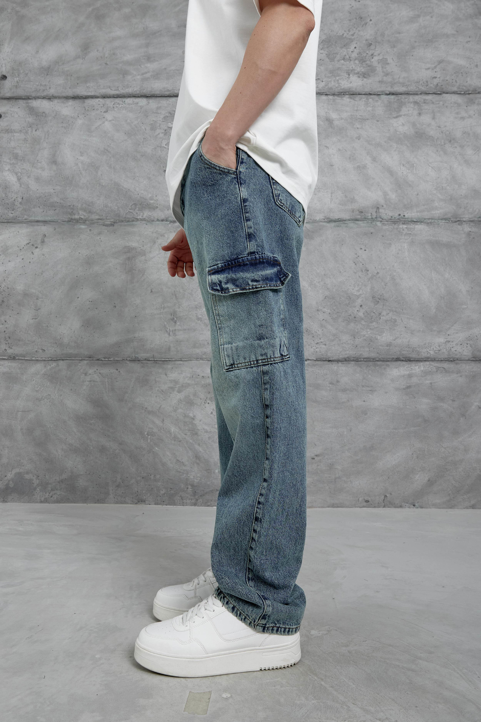 Açık Mavi Kp Kargo Baggy Jean