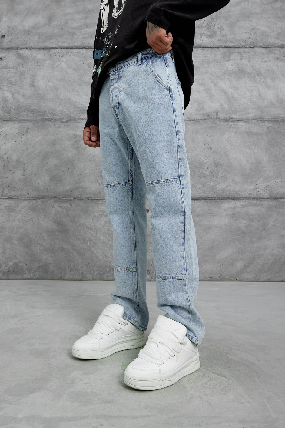 Açık Mavi Mb Cep Detaylı  Baggy Jean