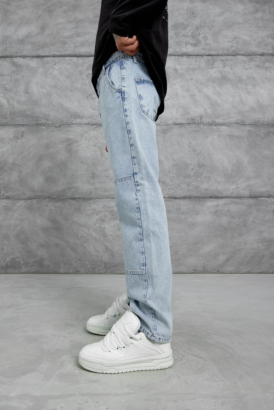 Açık Mavi Mb Cep Detaylı  Baggy Jean