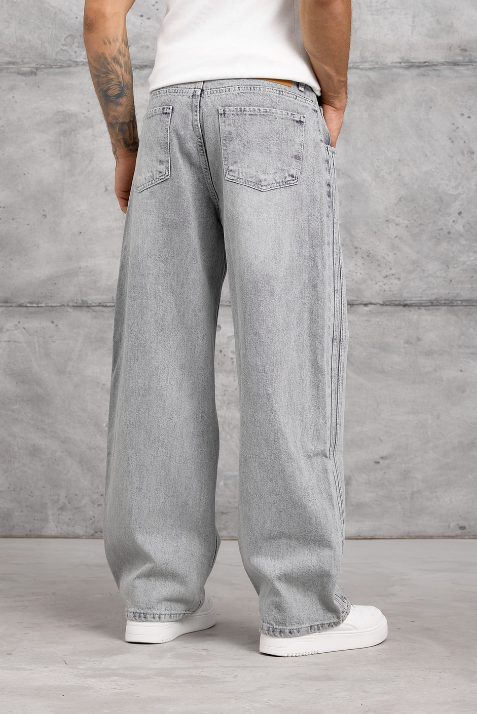 Açık Mavi YANI ŞERİTLİ BAGGY JEAN