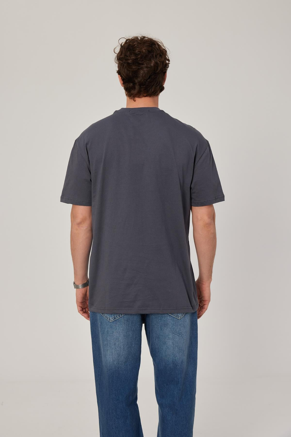Antrasit Oversize Basic Tshirt