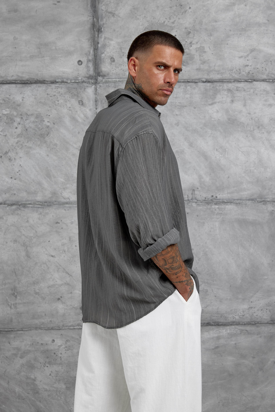 Antrasit Sülfür Çilek Model Oversize Gömlek
