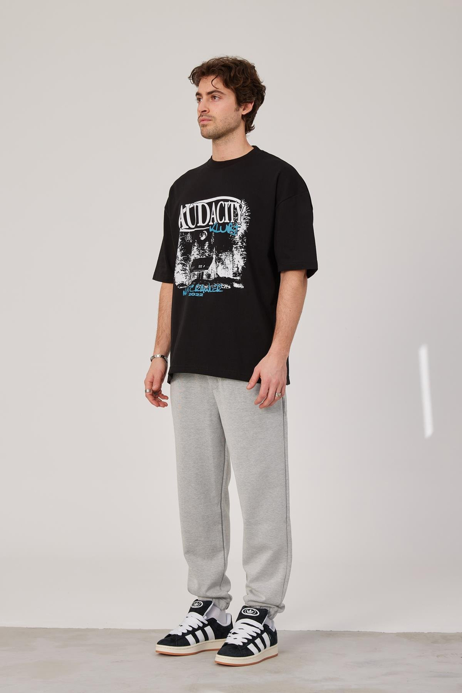 Audacity Yazılı Siyah Tshirt