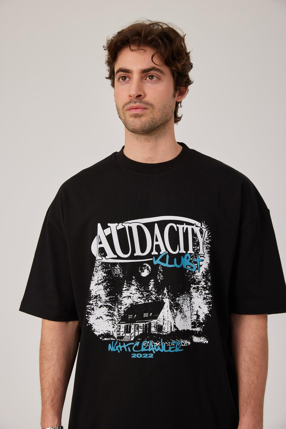 Audacity Yazılı Siyah Tshirt