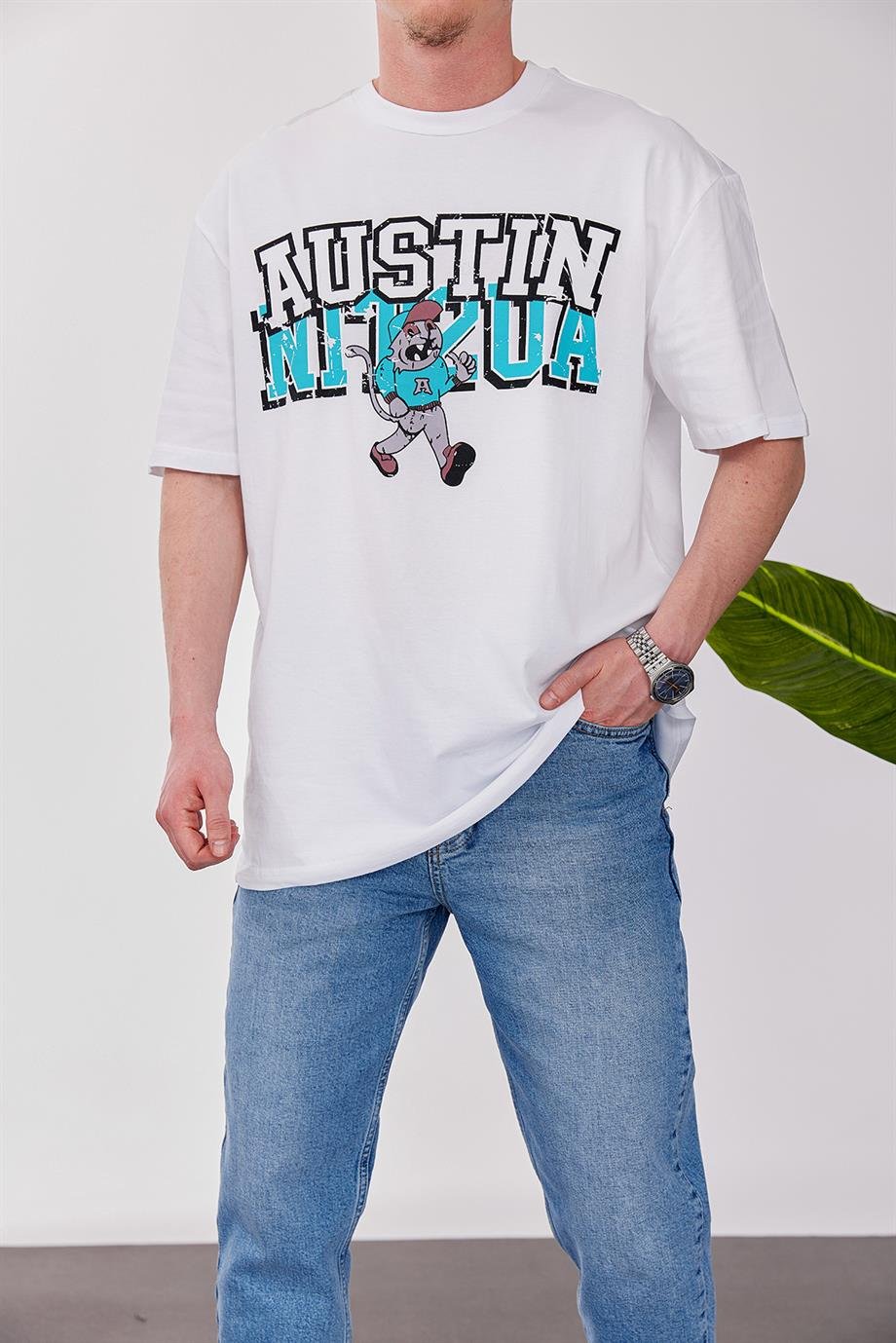 Austin Beyaz Tshirt