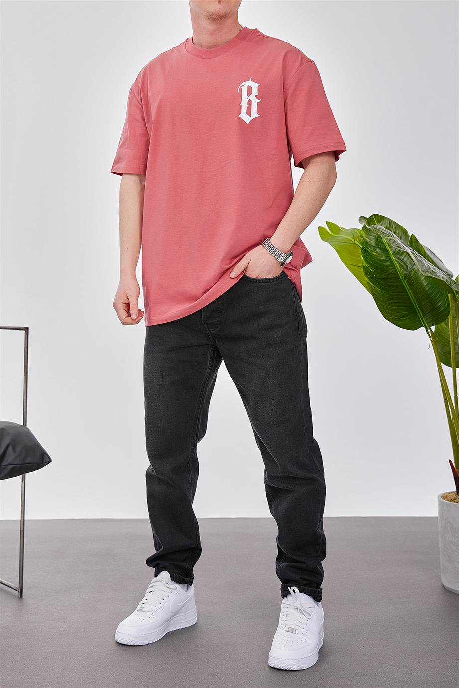 B Harf Gül Kurusu Tshirt