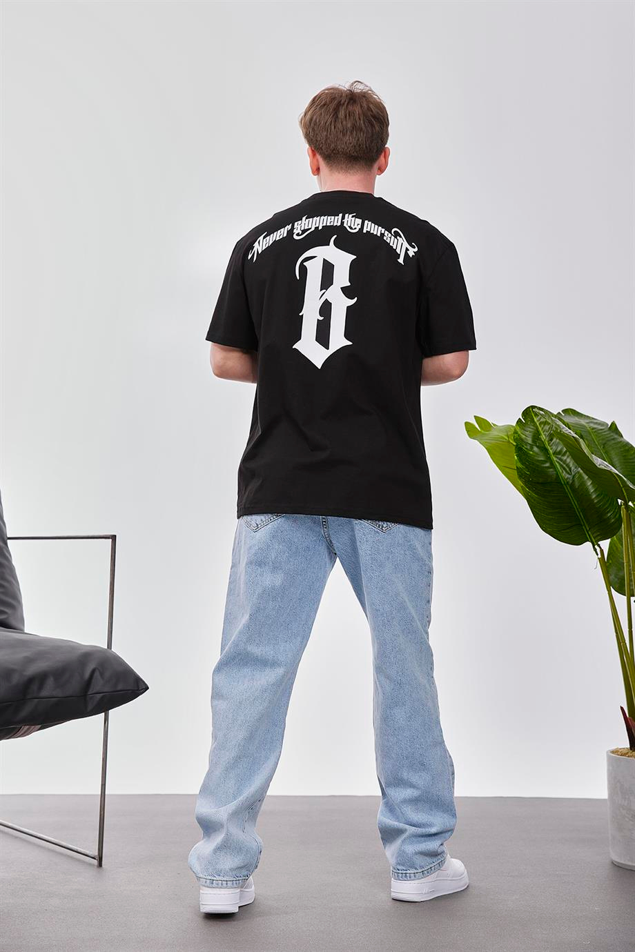B Harf Siyah Tshirt