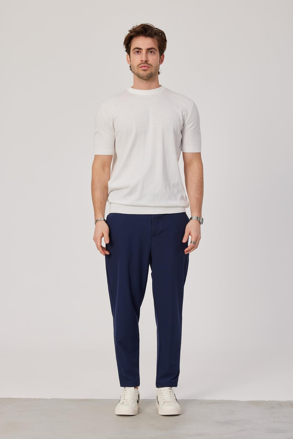 Basic Beyaz Triko Kumaş Tshirt