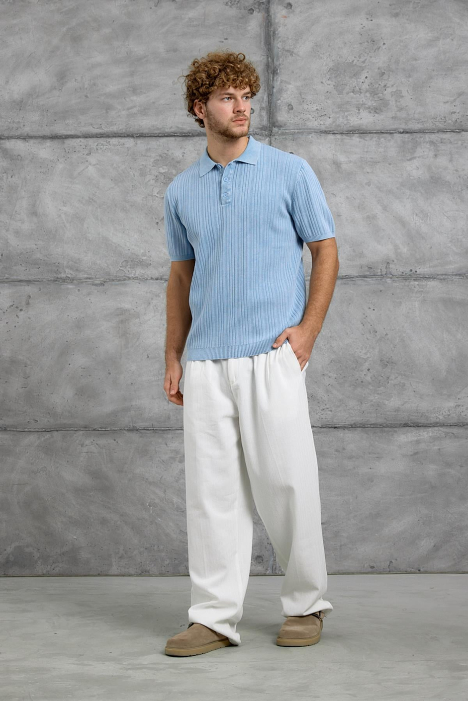 Bebe Mavisi DP OVERSIZE POLO YAKA TSHIRT