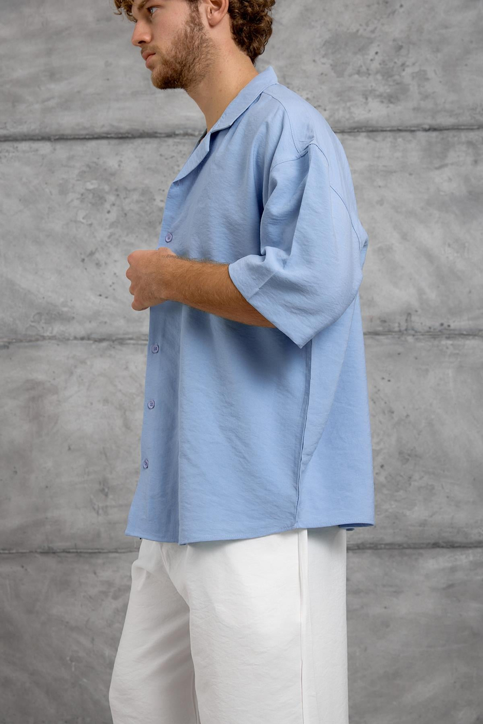 Bebe Mavisi MODAL KUMAŞ OVERSIZE GÖMLEK