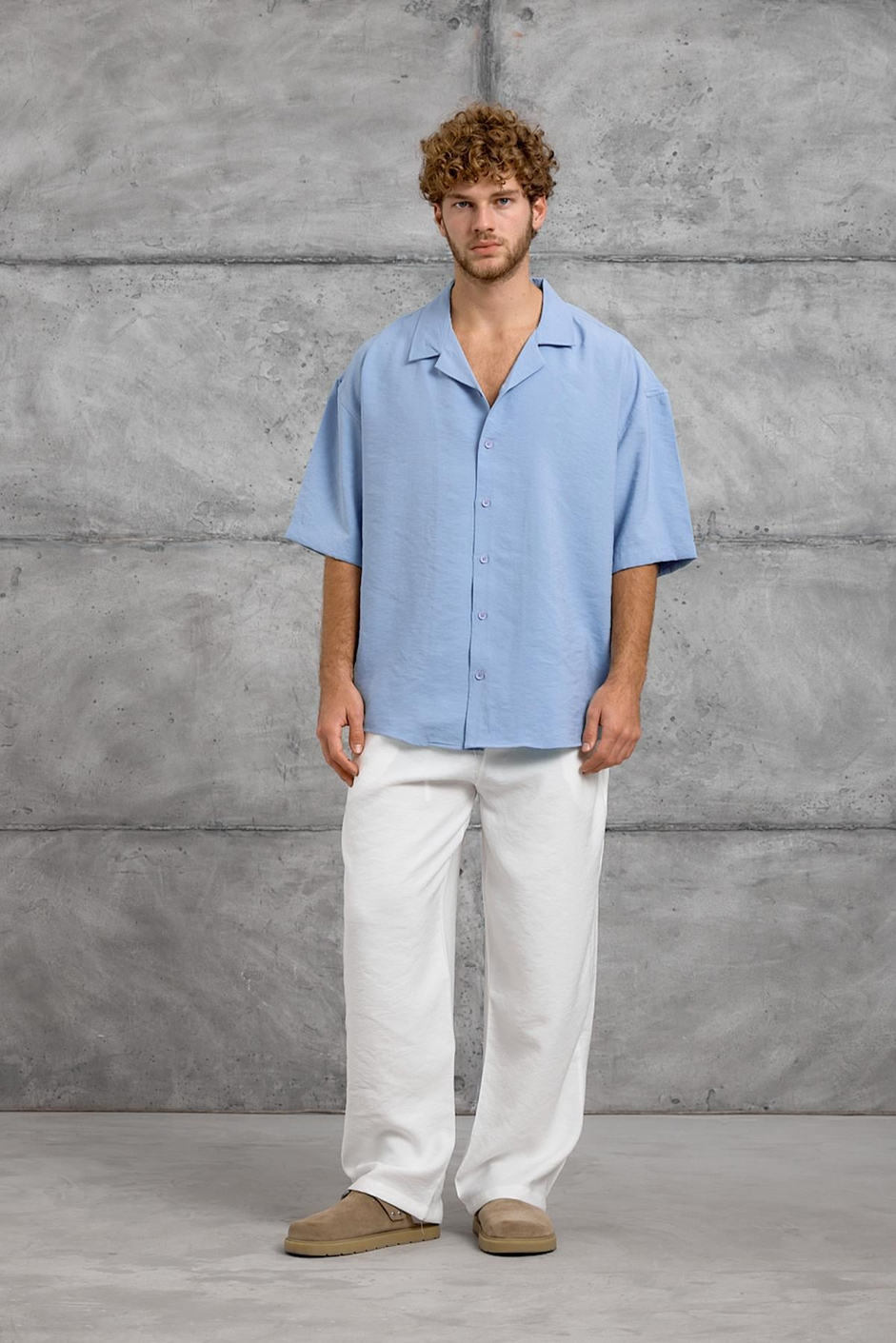 Bebe Mavisi MODAL KUMAŞ OVERSIZE GÖMLEK