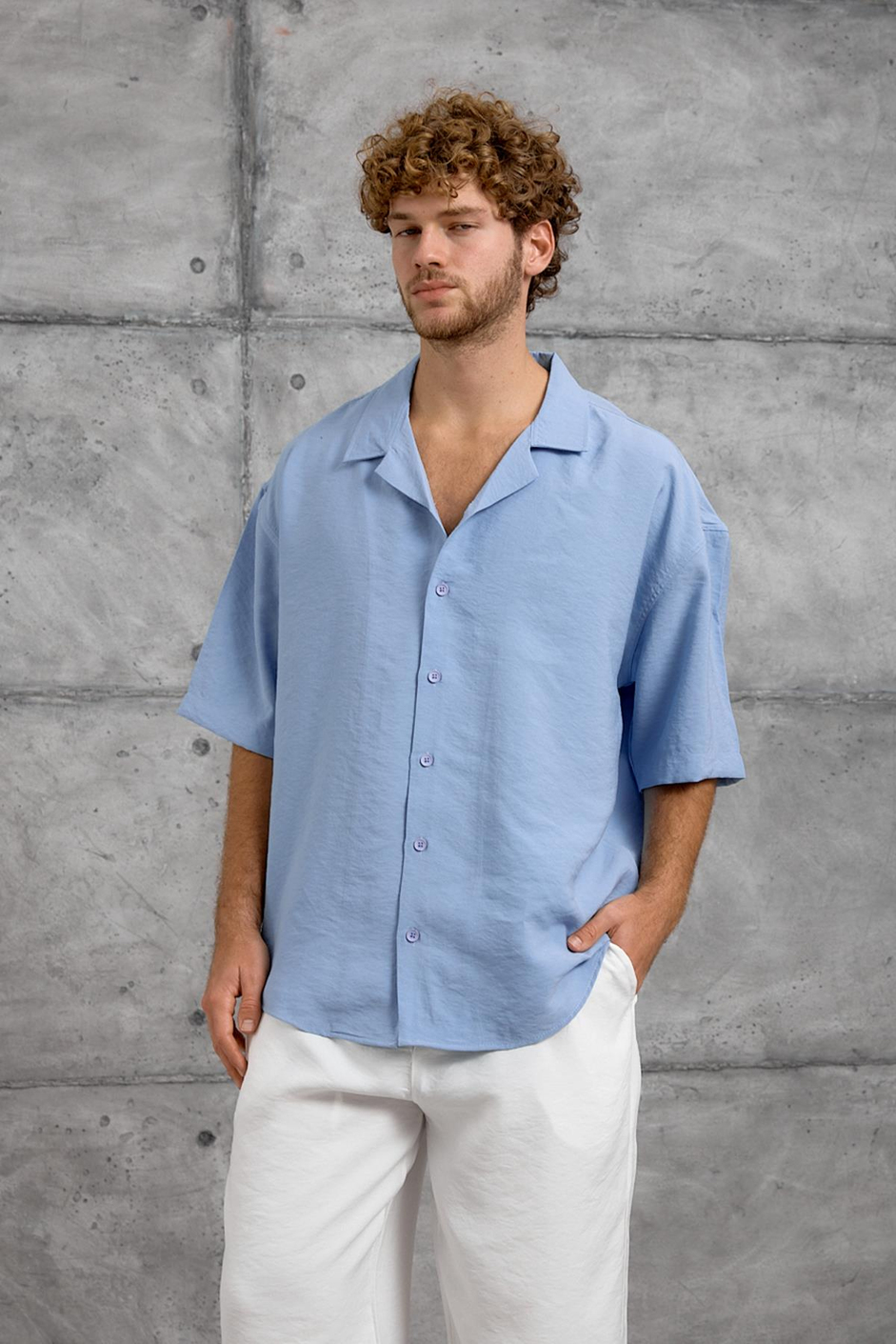 Bebe Mavisi MODAL KUMAŞ OVERSIZE GÖMLEK