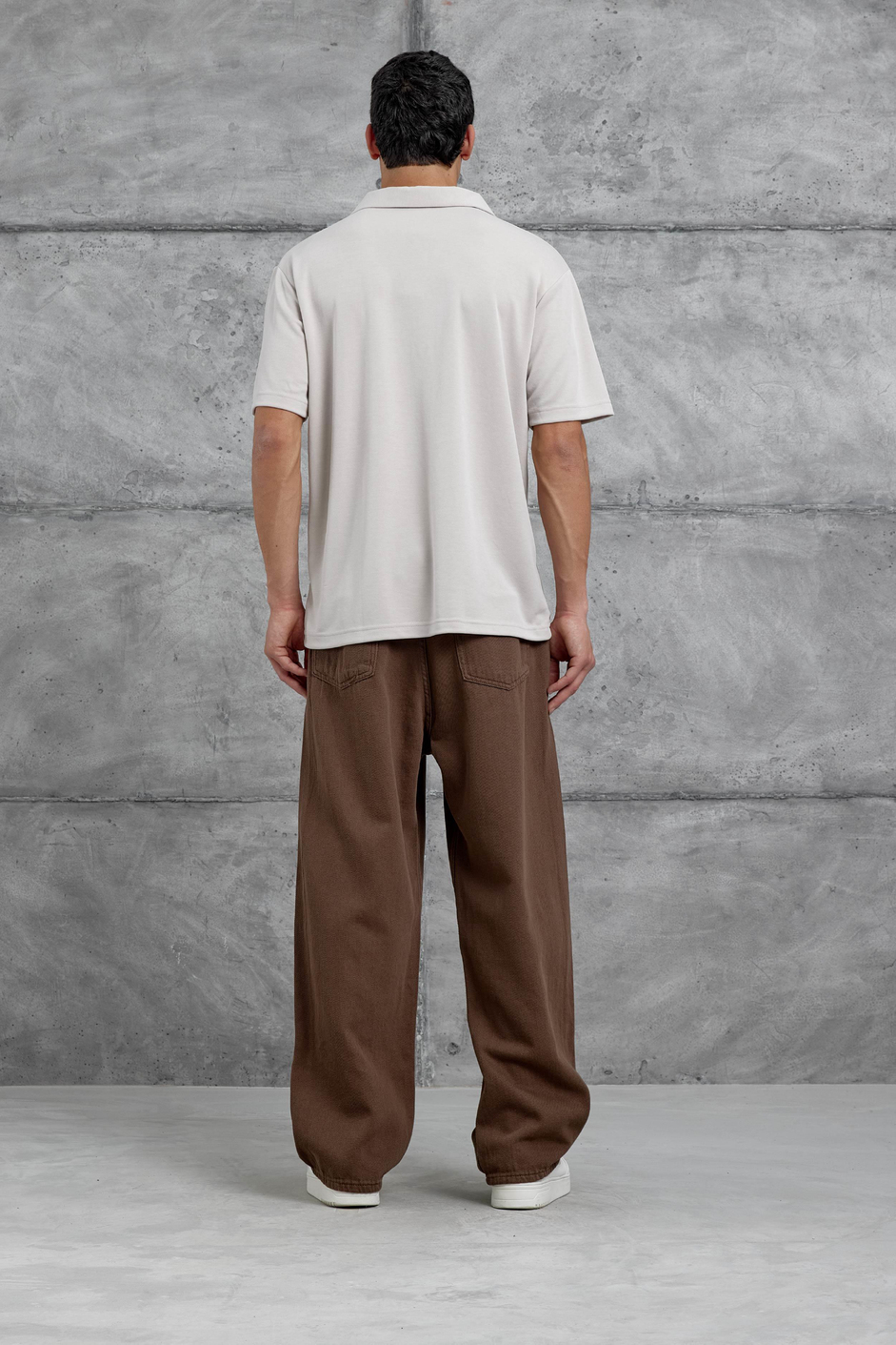 Bej Mrk Oversize Basic Polo Yaka Tshirt