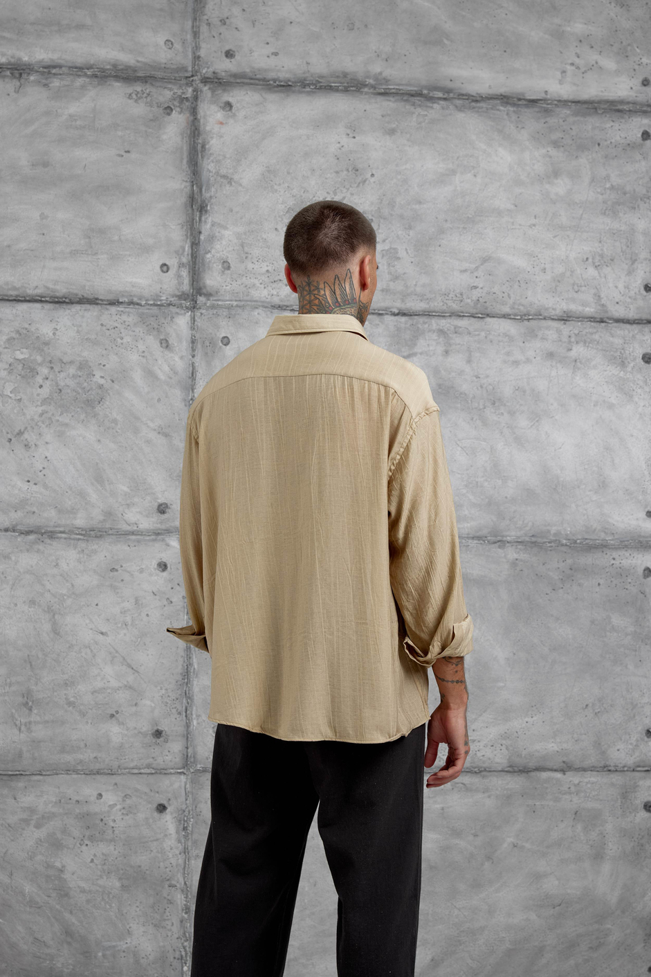 Bej Sülfür Çilek Model Oversize Gömlek