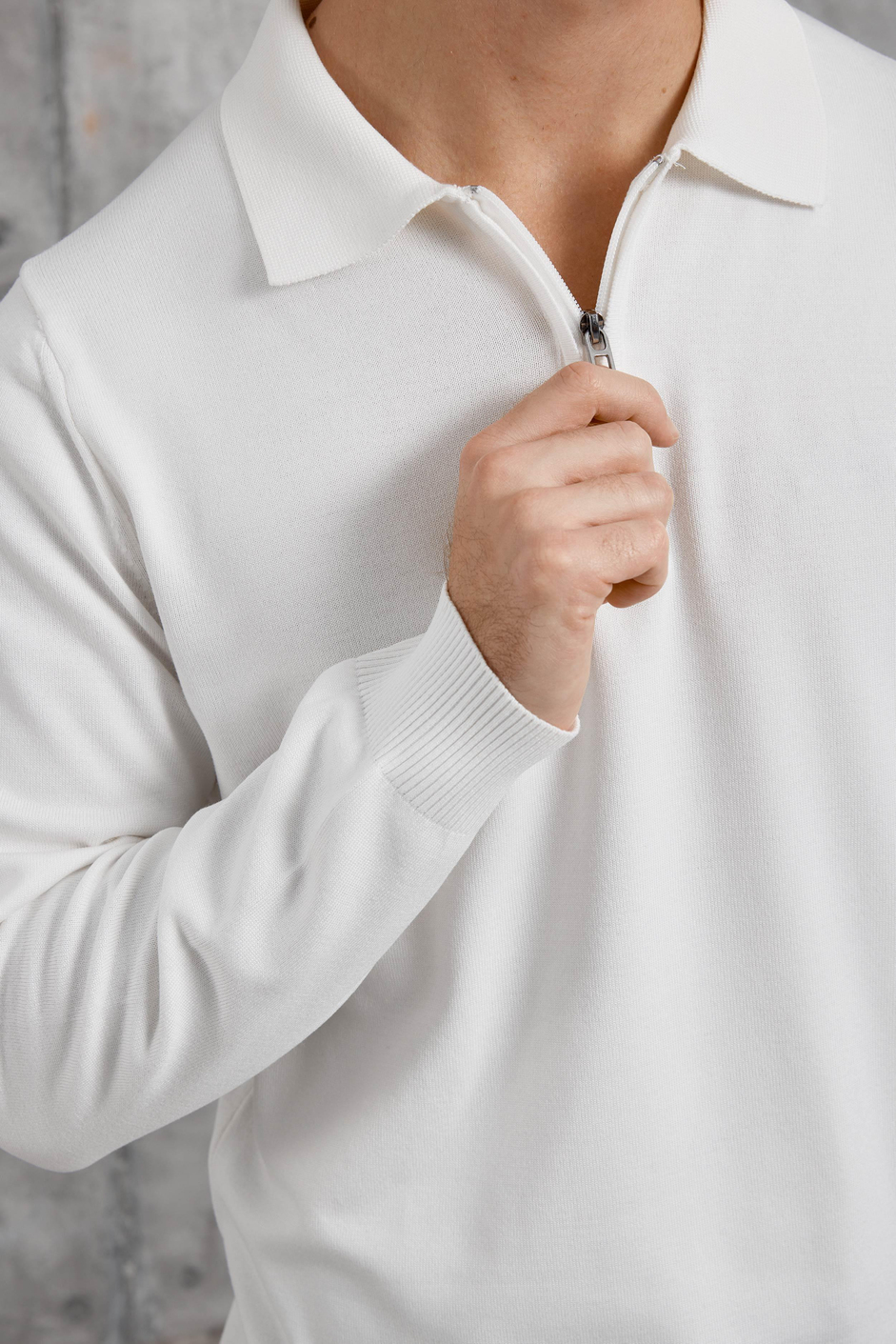 Beyaz 251 YARIM FERMUARLI POLO YAKA BASIC TRIKO